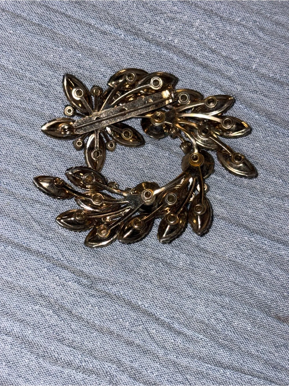 Gold and Amber Crystal Wreath Brooch - Women Jewelry